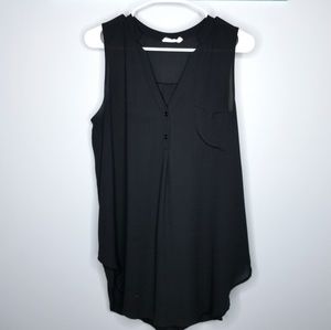L Black Chiffon tank